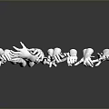 Multiple White Hand Gesture Models Displaying Various Poses Against Gray Background With Reflections 3d model