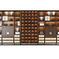 Wooden Storage Shelving Unit With Multiple Compartments Drawers And Decorative Items For Home Organization