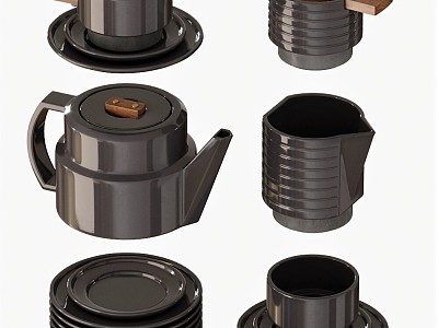 Modern Tea Set Modern Tea Set Tea Cup Quilt Kettle Plate Tea Tray Household Supplies 3d model