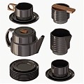 Modern Tea Set Modern Tea Tea Set Tea Cup Quilt Kettle Plate Tea Tray Household Supplies 3d model