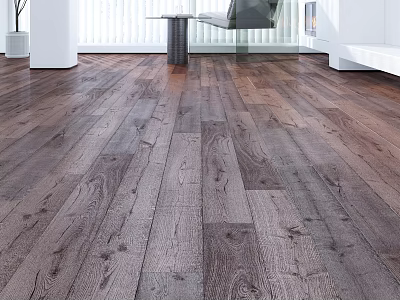 Dark Hardwood Flooring With Natural Wood Grain In Modern Interior Living Space 3d model