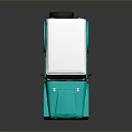Turquoise Vintage Off Road Vehicle With White Roof And Shiny Wheels