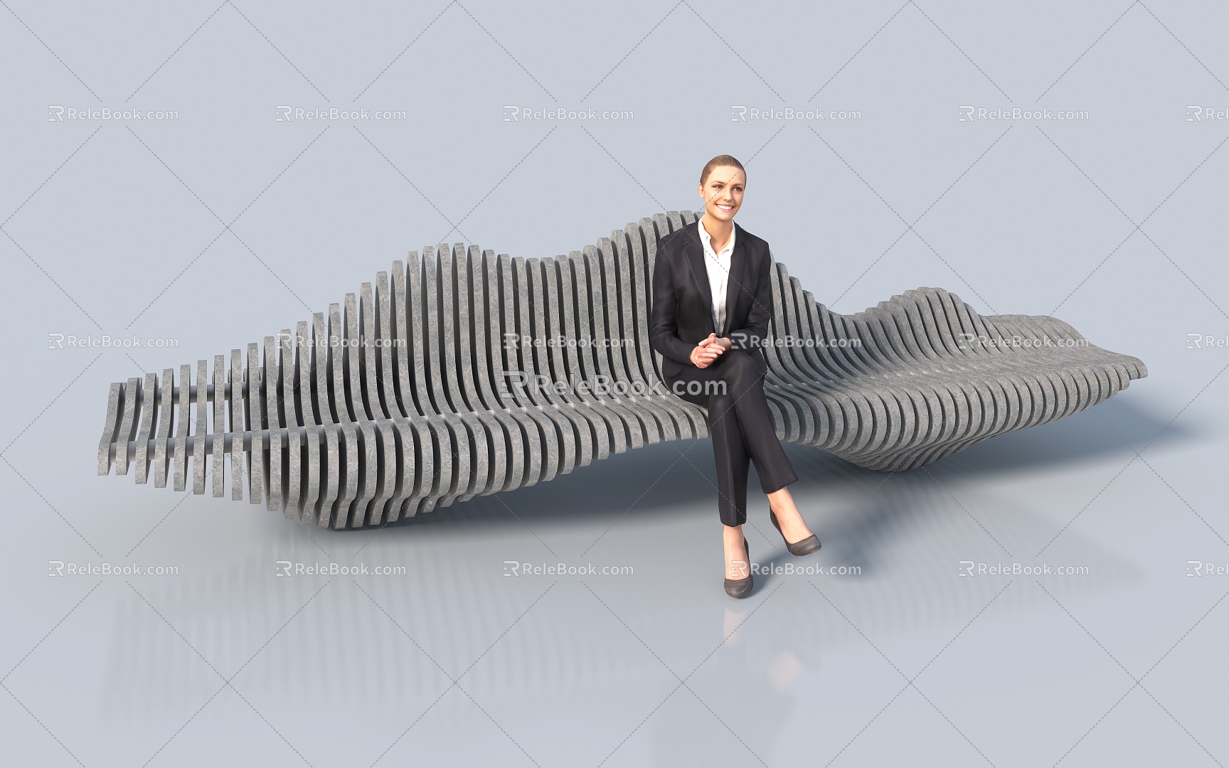 Outdoor Landscape Seat Shaped Seat Metal Seat Stone Seat 3d model