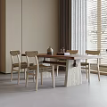 Dining Table and Chair Combination Dining Chair Square Dining Table 3d model