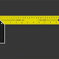 Yellow L Square Measuring Tool With Black Handle And Calibration Marks 3d model