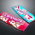 Red And Blue Croccante Chocolate Snack Packaging With Milk Illustrations And Chips