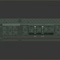 Traditional Green Brick Building Design With Symmetrical Roof And Decorative Portico