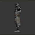 Medieval Knight Armor With Shiny Metal Plates And Waist Pouch