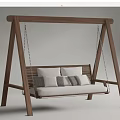 Durable Wooden Swing Bench Play Equipment with Hanging Chains and Comfortable Cushions for Outdoor Use