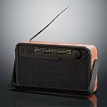 Vintage Radio Speaker with Wooden Casing Black Grille Antenna and Control Knobs