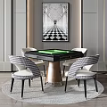Light Luxury Mahjong Table and Chair Mahjong Table and Chair Combination 3d model