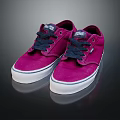 Vans Purple Canvas Casual Shoes With Dark Blue Laces And White Sole