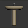 Food Preparation Beige Pedestal Sink For Kitchen Cleaning And Use