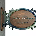 Vintage Oval Wooden Billboard Featuring Doodol Ringin Text Since 1978 And Metal Scroll Decorations