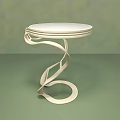 Modern Coffee Table With Spiral Design Base And White Round Top Surface 3d model