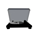Black Modern Turntable Audio System Featuring Transparent Cover And Sleek Design For Vinyl Playback