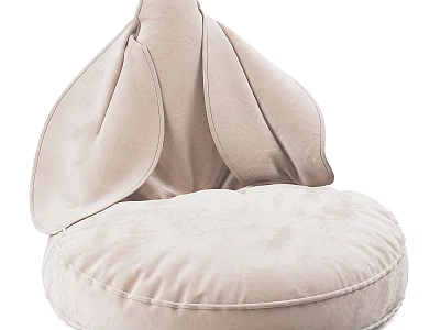 Comfortable Soft Beige Bean Bag Chair With Plush Velvet Fabric And Cozy Seating Design 3d model