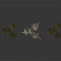 Natural Grass Clumps Landscape Decor Elements With Green And Dry Varieties And Realistic Textures