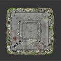 Historic Multi Tiered Ancient Architecture With Cross On Top And Green Plants
