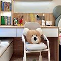 Cute Panda Design Kids Armchair With Gray Cushion White Frame Gray Legs In Children's Room