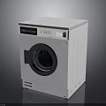 Modern White Washing Machine Electronic Appliance With Round Door And Control Panel Features 3d model