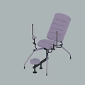 Purple Medical Rehabilitation Chair With Armrests Footrest And Ergonomic Support Design