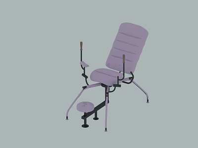 Purple Medical Rehabilitation Chair With Armrests Footrest And Ergonomic Support Design 3d model