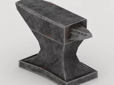 Forged Iron Anvil With Rustic Textured Surface And Heavy Duty Base 3d model