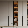 Modern Wardrobe Interior Design With Open Glass Doors LED Lighting And Storage Shelves