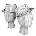 Various Stylish Hats Displayed On Wooden And Black Mannequin Heads