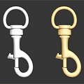 Shiny Silver And Gold Decorative Metal Hooks On Black Reflective Background