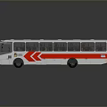 White And Red Bus With Red Arrow Design And JULAT Front Sign