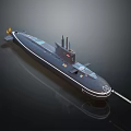 Modern Military Submarine With Black Hull Design And Periscope Tower Structure 3d model