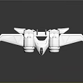 Silver Concept Aircraft Model With Dual Engines Wings Tail Fins And Reflective Surface