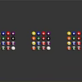 Neatly Arranged Billiards Balls In Three Stacks With Various Colors And White Balls At Bottom