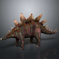 Colorful Stegosaurus 3D Model With Plates On Back Spikes On Tail And Reflective Surface