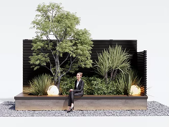 Modern Plant Heap Landscape 3d model