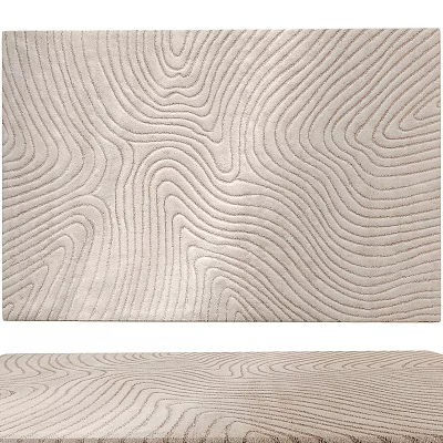 Square Carpet With Curved Beige Lines Pattern Modern Home Decor Design 3d model Square Carpet With Curved Beige Lines Pattern Modern Home Decor Design 3d model