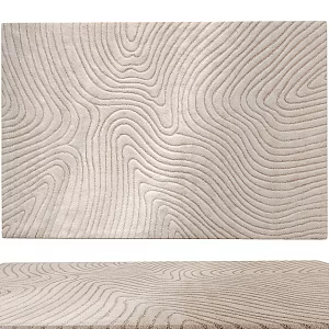 Rectangular Cream Texture Road Carpet 3d model