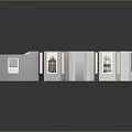 3D Architectural Model of Modern House With Connected Sections White Exterior Windows And Roof Design