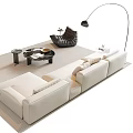Modern Sofa Coffee Table Combination Leather Sofa Corner Sofa Combination Sofa Multi-Person Sofa Marble Mother and Mother Coffee Table Single Person Leisure Chair Lazy Person Sofa Side Table 3d model