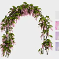 Wisteria Arch Garden Decor With Lush Green Vines And Purple Flowers