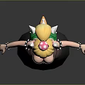 3D Princess Character Model with Horned Crown Golden Hair and Black Gown