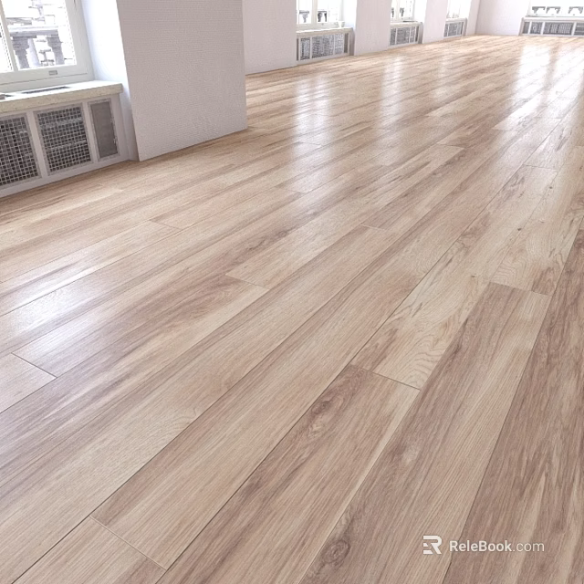 Light Colored Wooden Flooring With Natural Wood Texture And Shiny Surface In Spacious Room 3d model 