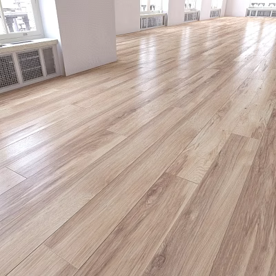 Light Colored Wooden Flooring With Natural Wood Texture And Shiny Surface In Spacious Room 3d model
