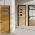 Elegant Brass Doors With Various Glass Panel Designs For Interior Spaces