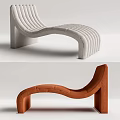 Modern Curved Lounge Chair With White And Brown Velvet Design And Unique Frame