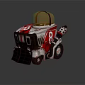 Toy Car Model Number 86 Red White Black With Transparent Cockpit And Black Front Shovel