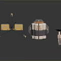 Multi Unit Industrial Equipment With Stand Structure Round Base And Control Monitoring Tools