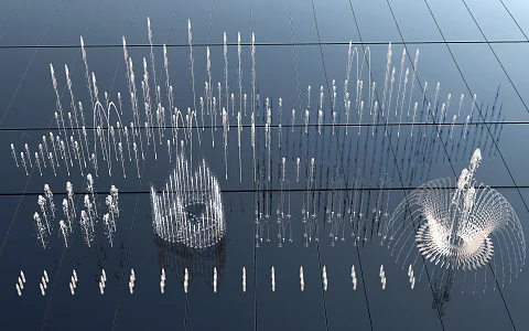 Modern fountain water column water flower water landscape water pool fountain sketch 3d model